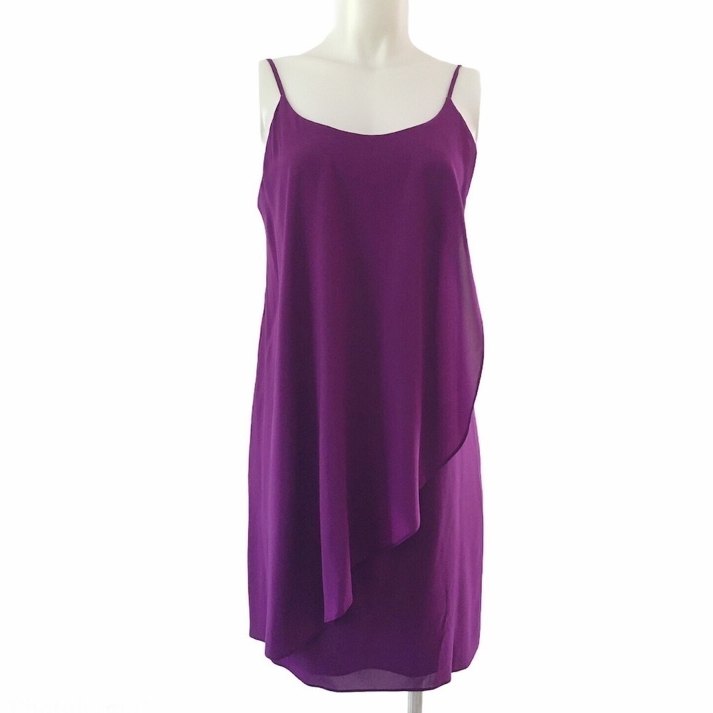 Alice + Olivia Silk Flutter Slip Dress Purple Size Small